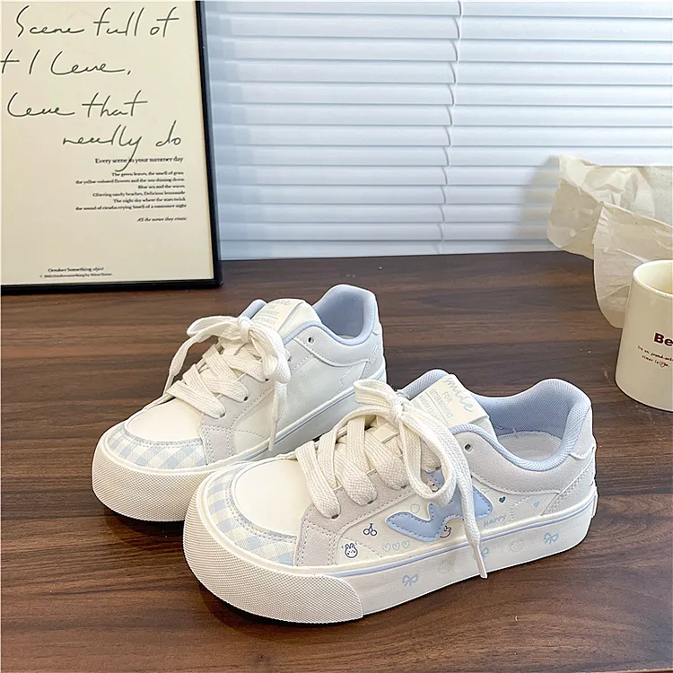 易少年 配裙圆头可爱小白鞋2025秋季新款学生百搭板鞋运动休闲鞋