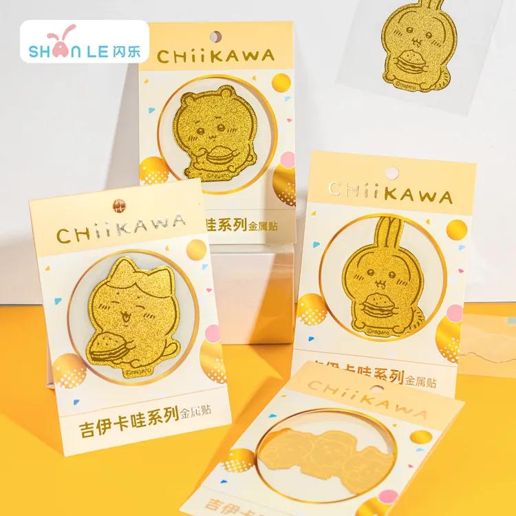 闪乐新品正版授权 Chiikawa吉伊小八乌萨奇可爱宝宝金属贴手机贴