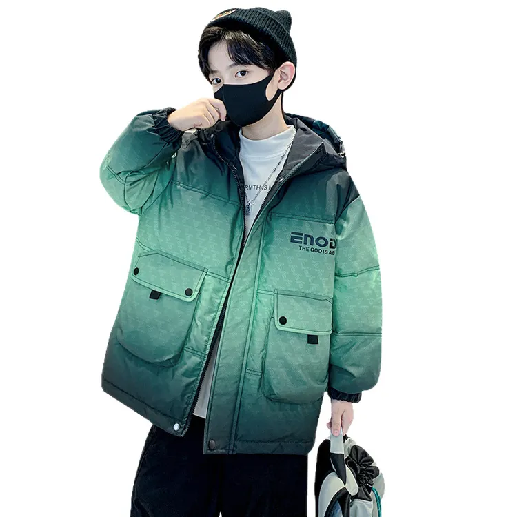 男童冬季棉衣2025新款儿童装洋气加厚保暖棉服字母连帽外套棉服