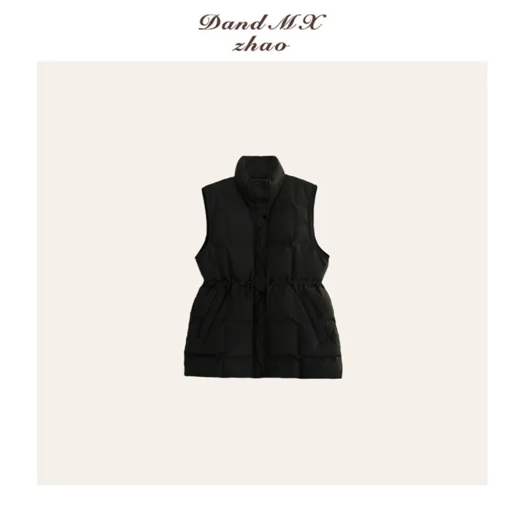 D&MX 90白鸭绒锁暖收腰立领坎肩高个子马夹羽绒服20253561