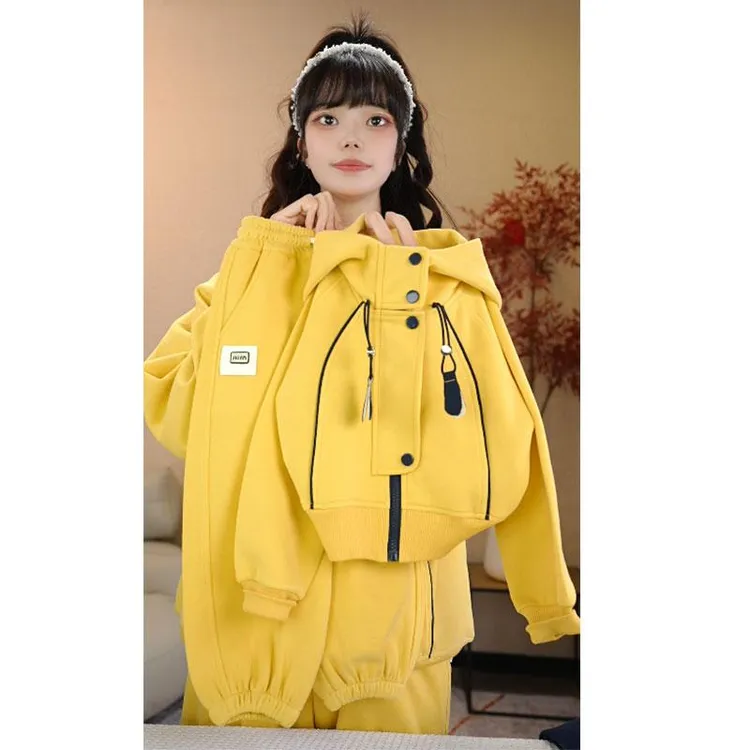 2025设计师高定儿童春装连帽卫衣卫裤运动套装新款男女童中大童