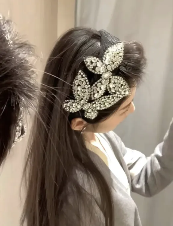 双飞蝶舞小香风满钻蝴蝶千金感时髦头箍发饰女2025新款水钻发箍