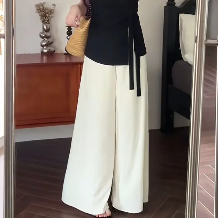 大码女装垂感遮肉显瘦阔腿裤夏季新款胖mm洋气百搭时尚休闲凉凉裤
