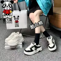 酷力熊2025新款小白鞋女百搭增高学院风休闲鞋2501