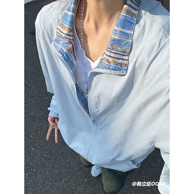 UPF50+冰川蓝情侣防晒衣男夏季新品户外旅行凉感夹克高倍防晒外套