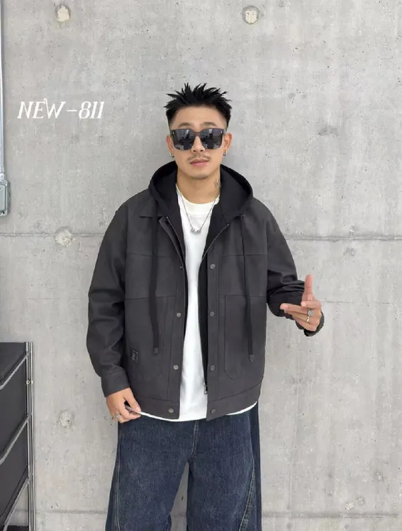 男皮衣韩版秋冬复古短款男士大码PU皮夹克连帽秋季