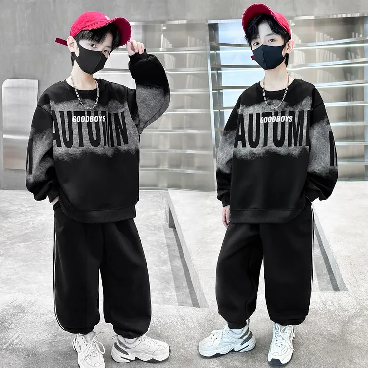 男童春装卫衣套装2025新款春季中大儿童男孩时尚潮酷春秋款酷帅潮