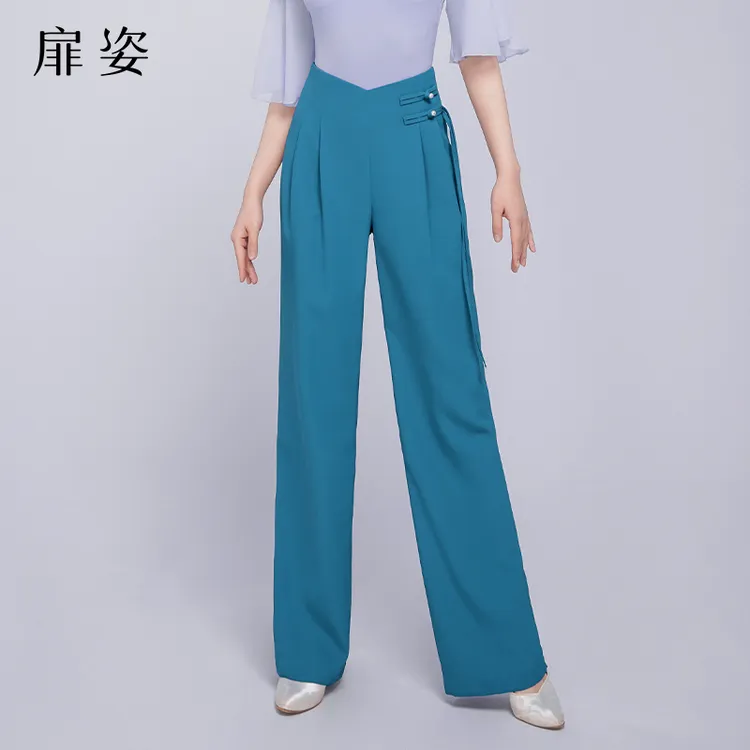 扉姿 摩登舞蹈裤女士薄款专业交谊舞长裤拉丁舞洋气跳舞裤子F2106