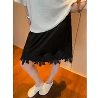 紫紫  烧花刺绣裙    松紧腰百搭三季醋酸半身裙ZD06BZYL475