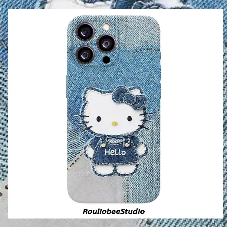 卡通复古牛仔凯蒂猫适用iPhone17/16手机壳华为p50oppo小米14vivo