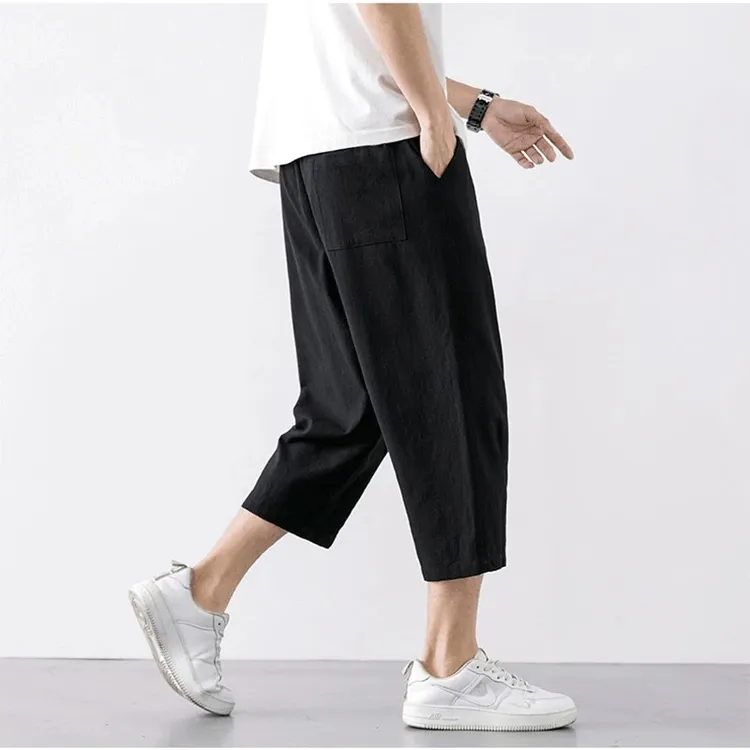 夏季薄款直筒休闲七分裤男八分潮流百搭时尚过膝透气凉爽宽松中裤
