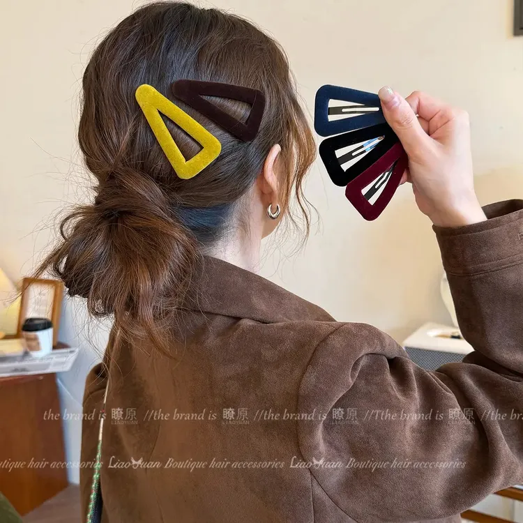 掰掰夹~纯色极简发夹女高级感时尚侧边夹百搭刘海碎发夹子发饰