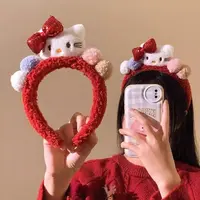 卡通猫猫夏威夷可爱风手工KT猫发箍动物俏皮可爱毛绒球发饰ann