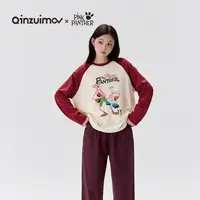 【千颂妮专享】亲嘴猫X粉红豹 卡通长袖睡衣家居服套装外穿 C53389