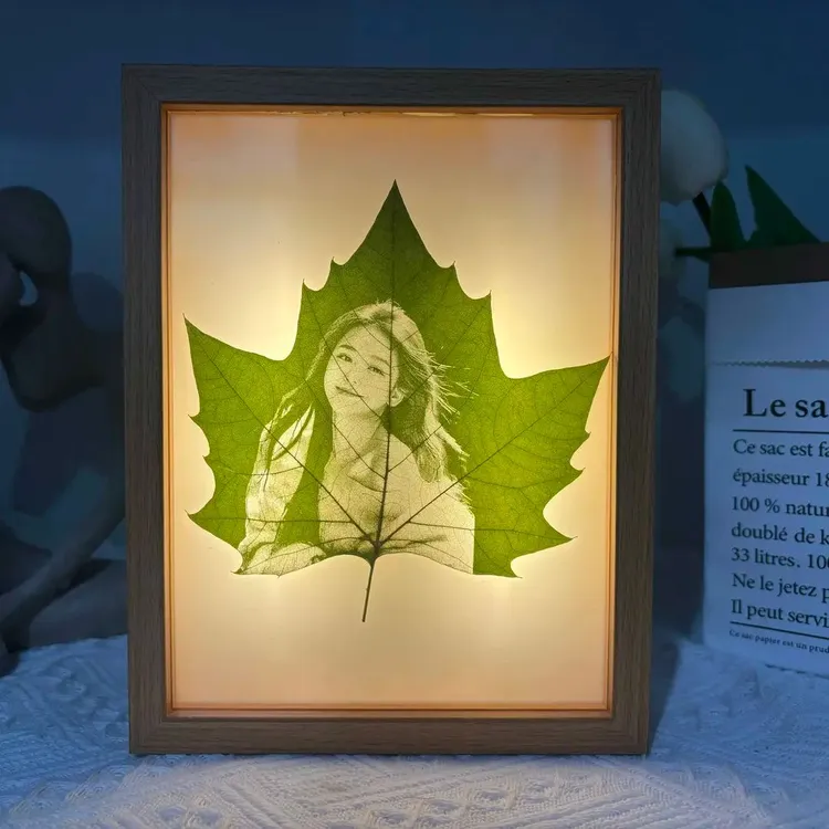 元族树叶雕刻照片梧桐树叶雕刻画创意生日礼物节日礼物送女朋友闺