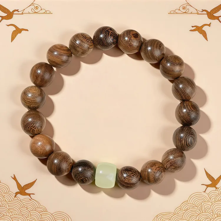 非金属木质手链 新中式圆珠木质手串民族风男女通用手链简约百搭商品图