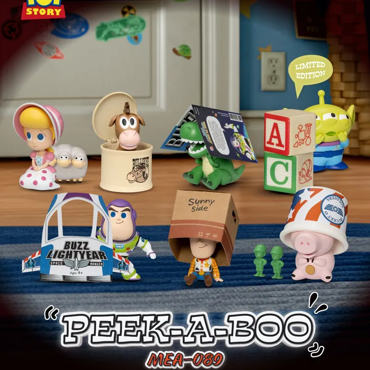 野兽王国玩具总动员躲猫猫系列潮玩电影周边系列盲盒套组（6款）