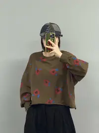 【碎花卫衣】长袖常规减龄宽松T恤宽松打底衫圆领