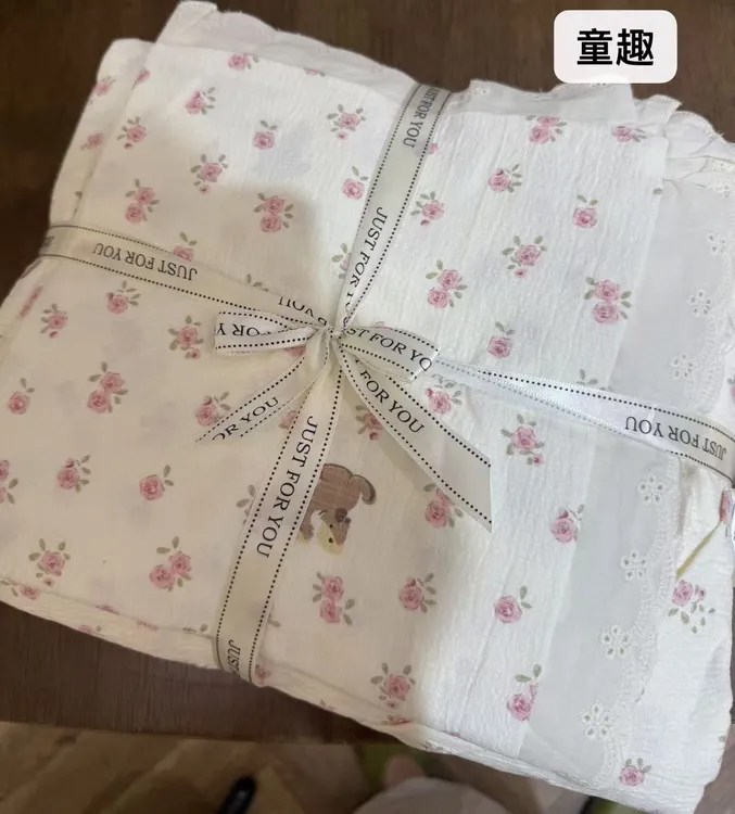 AA版加厚云棉韩版花边棉纱四件套透气柔软