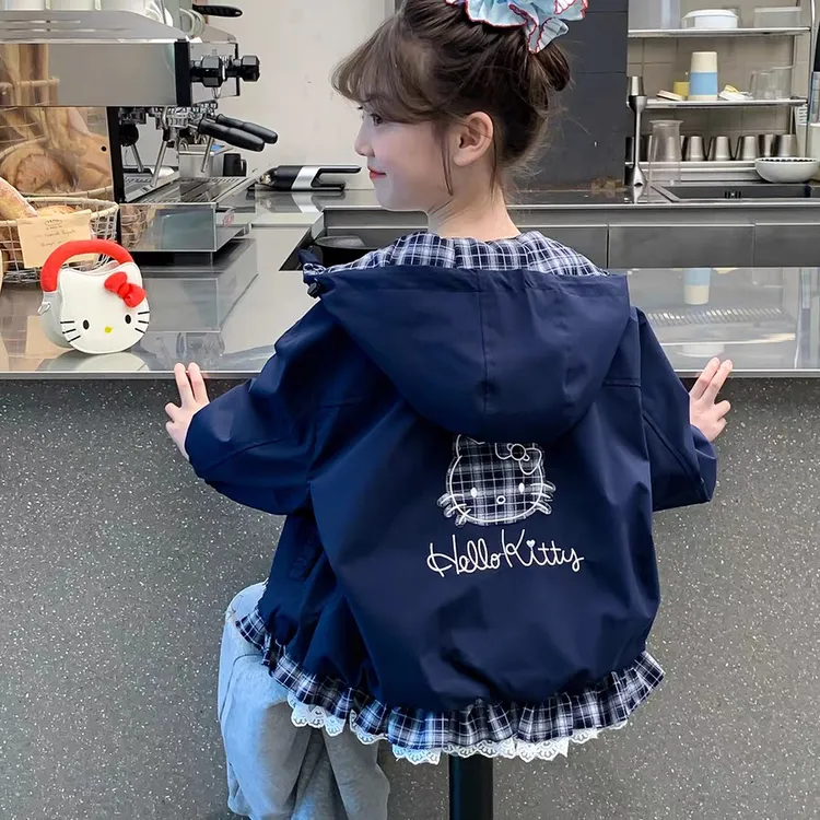 女童秋装外套2025新款洋气儿童秋季冲锋衣小女孩童装衣服时髦上衣