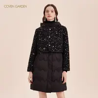 【达人专属】哥文花园秋冬黑色时尚羽绒服两件套CTA4336670