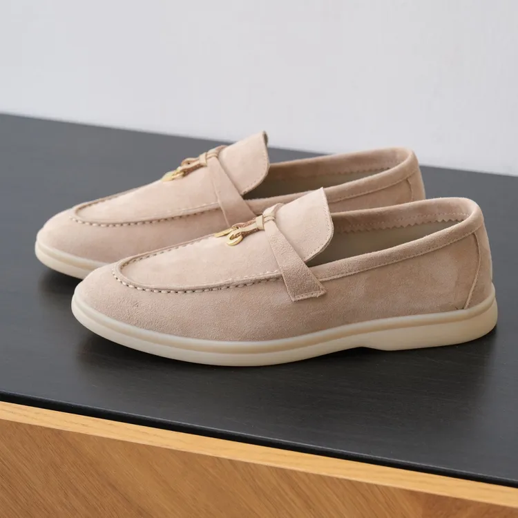 （奢品夫人）清新舒适时尚经典百搭夏季透气软底潮流反绒lp乐福鞋MQ6029