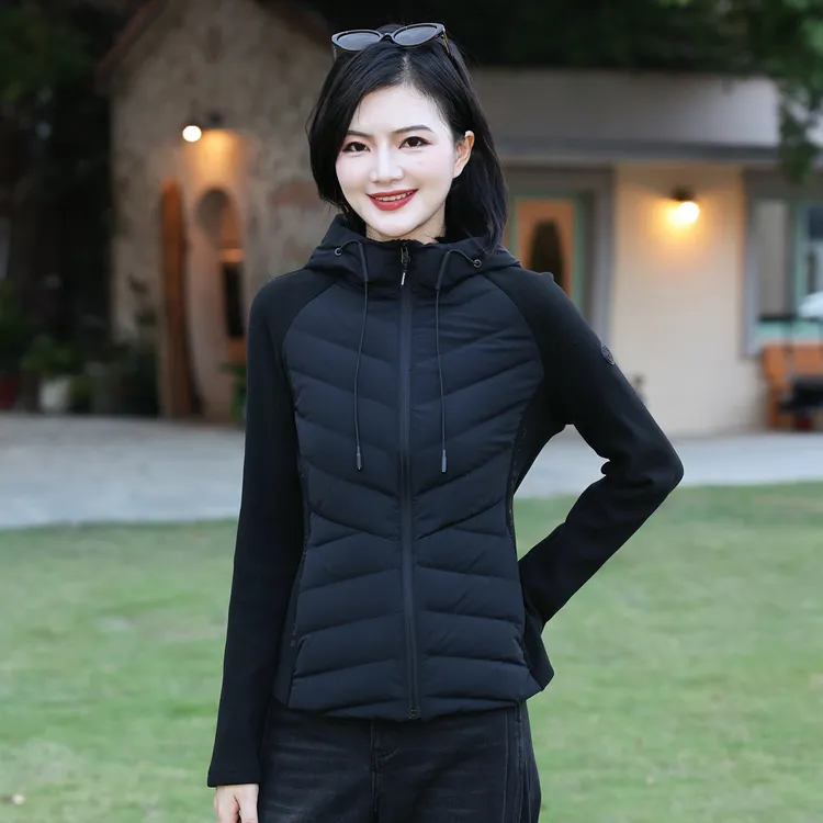 【90白鹅绒】枫竺阿楠anan连帽轻薄鹅绒服女秋冬装收腰拼接羽绒外套