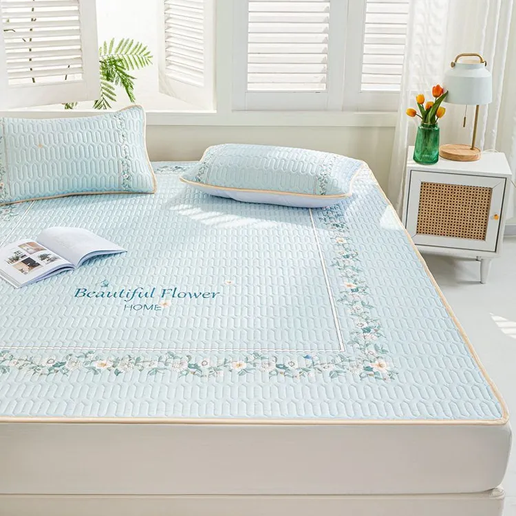 泰国天然小清新风乳胶席凉席三件套夏季凉感丝软席夏凉席