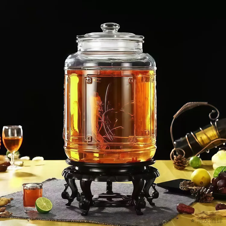 泡酒家用商用酒瓶无铅加厚圆形5到40斤泡酒玻璃瓶专业泡药酒果酒