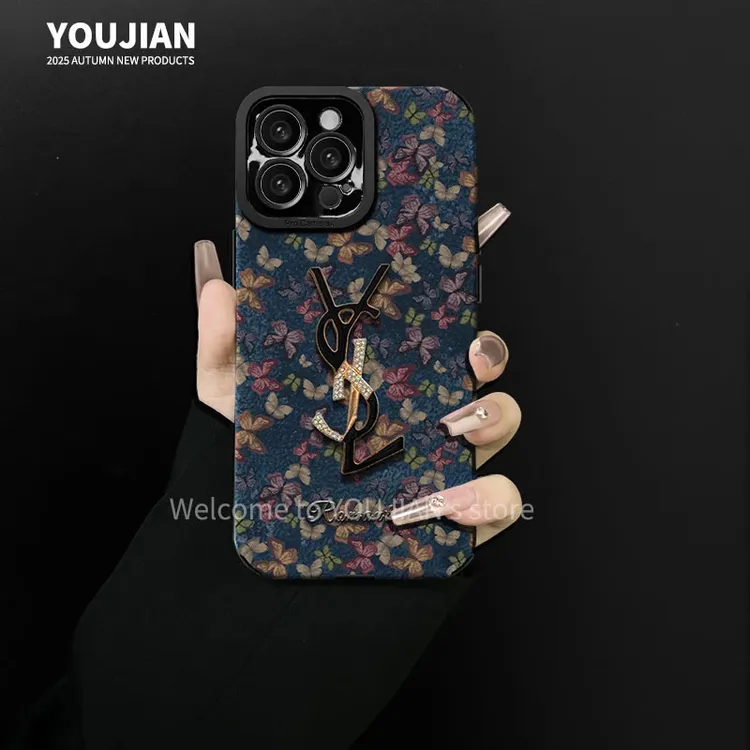 适用苹果/oppo/华为/vivo/小米/三星潮牌网红复古蝴蝶防摔手机壳