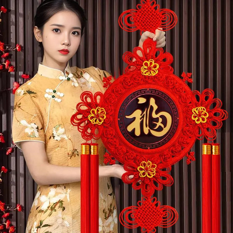 新年款大师手编吉祥中国结挂件客厅大号新款高档福字玄关客厅装饰