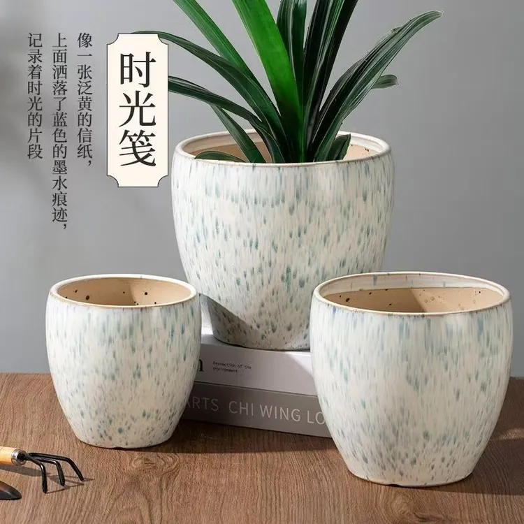 简约透气大号花盆陶瓷花盆陶瓷家用室内阳台绿植盆栽适用