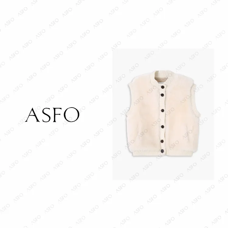 【AS小奶驼】25新气质减龄羊毛一体拼接针织马甲皮草AS25DMJ04235