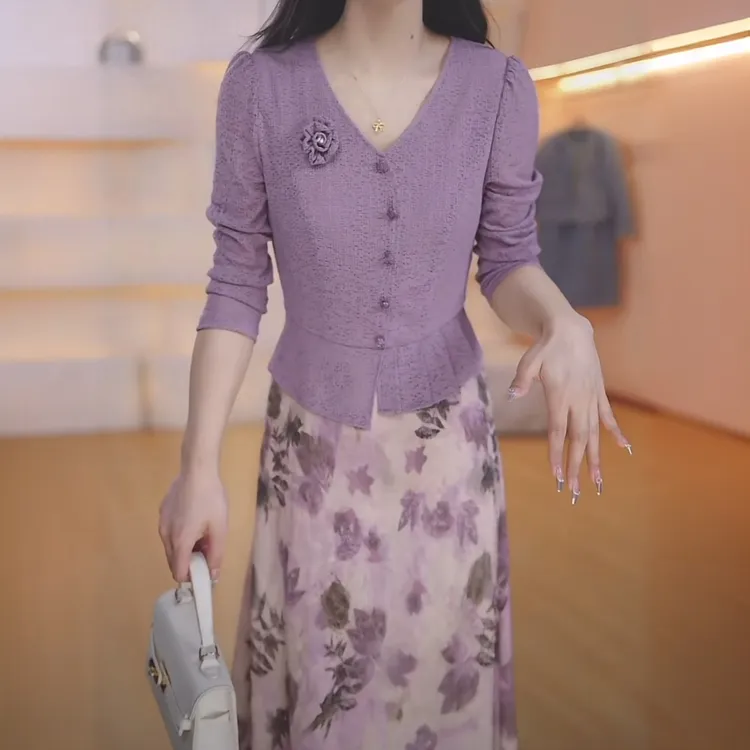 桑波丝连衣裙2025年夏季新款时尚气质减龄休闲显瘦遮肉大码连衣裙