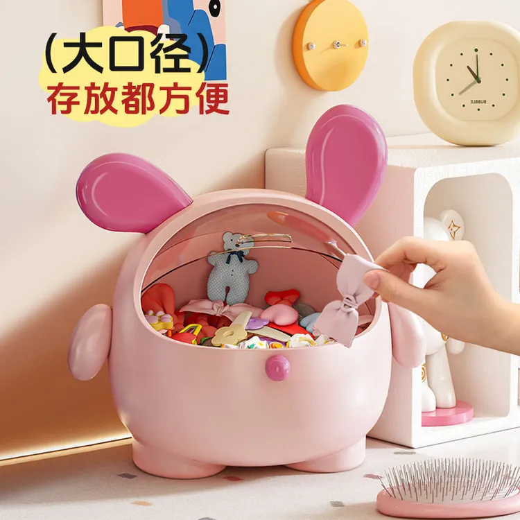 卡通墩墩狗发饰盒桌面收纳大容量儿童女孩发圈头绳首饰收纳盒子