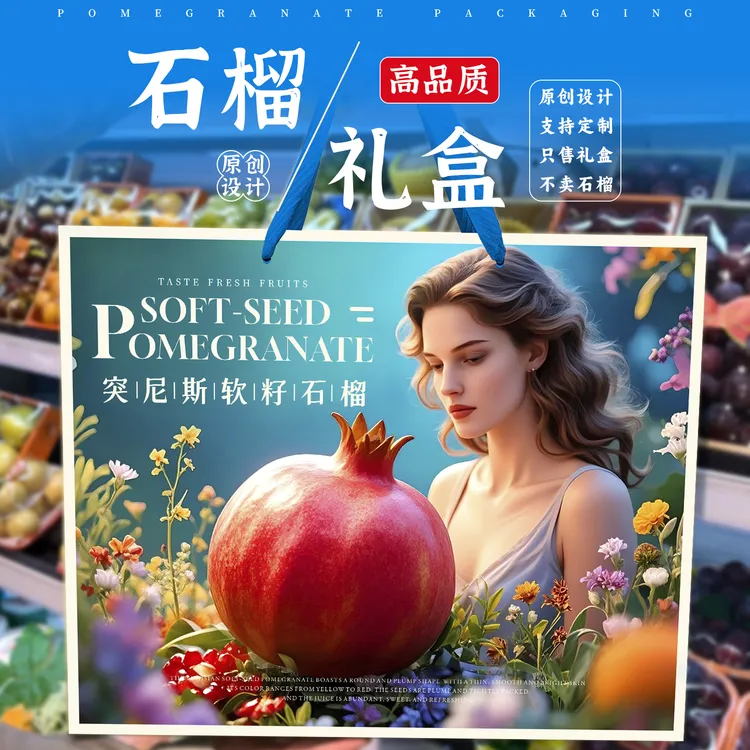 突尼斯石榴包装盒高档8-12粒装礼盒突尼斯石榴包装箱礼品盒定制