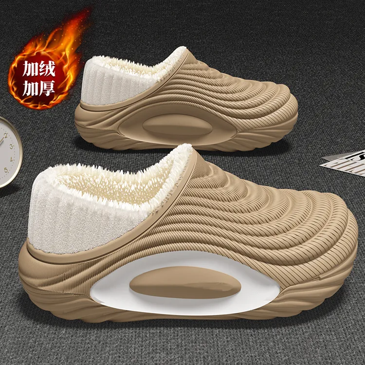 保暖防水棉拖鞋男士冬季2025新款居家两穿厚底防滑情侣外穿棉鞋女