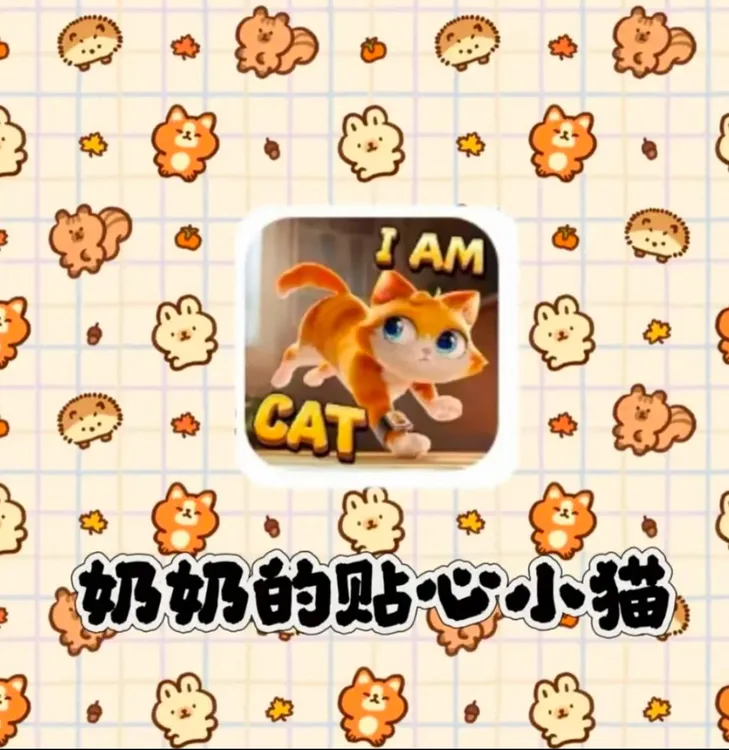 奶奶的贴心小猫定制贴纸