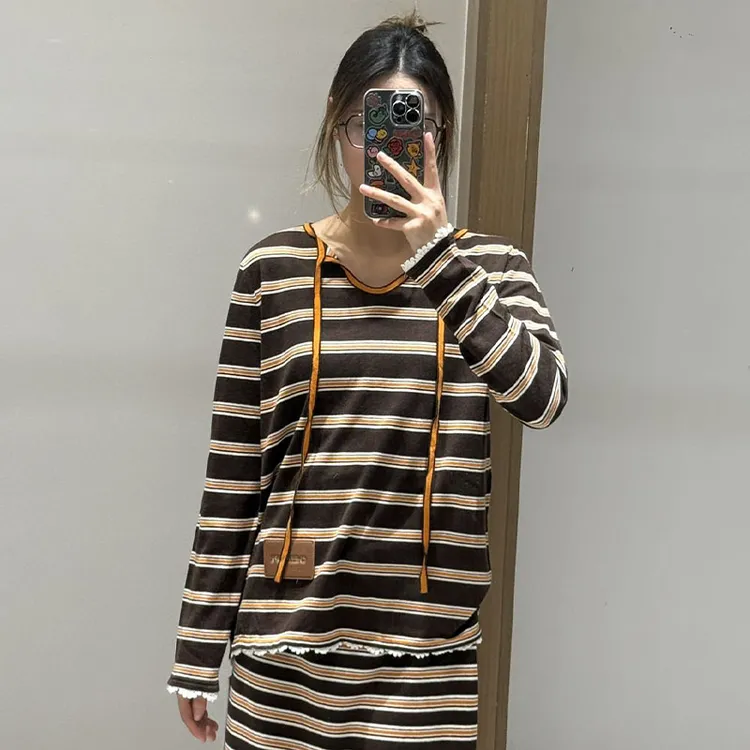 【现货】CHEERi UPi2026早春新款正反两穿长袖系带针织衫