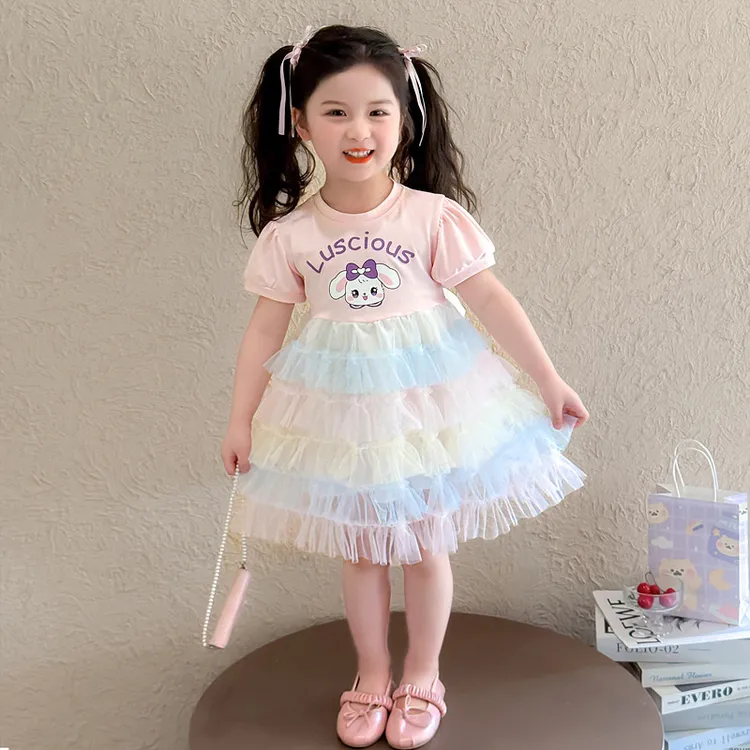 女童夏季连衣裙夏装库洛米洋气公主裙新款小女孩蛋糕裙女宝宝裙子
