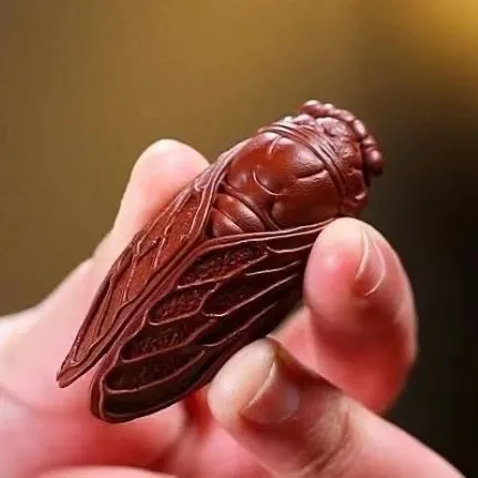 宜兴原矿紫砂茶宠批发纯全手工茶具配件精品茶玩创意知了茶桌摆件