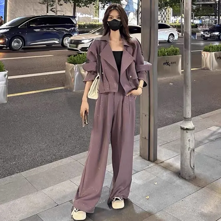 【温彻斯特】300斤大码胖mm显瘦遮肉气质优雅时尚套装宽松2025秋新