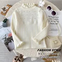 【专属】女童毛衣秋季新款加厚儿童钉珠高领儿童打底衫洋气上衣潮