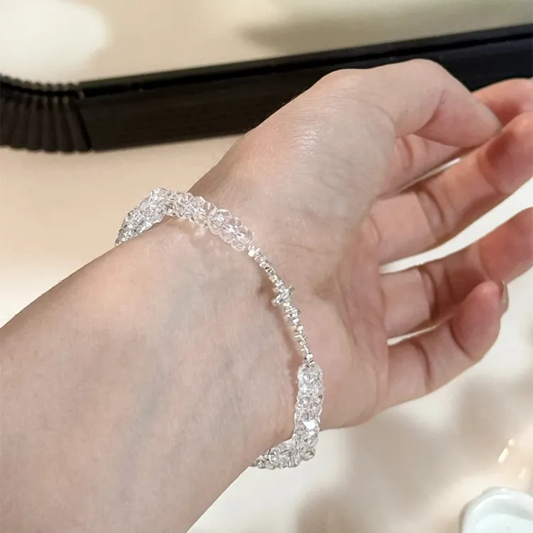 925银手链 S925纯银韩版时尚手链碎银子韩国设计感女手链