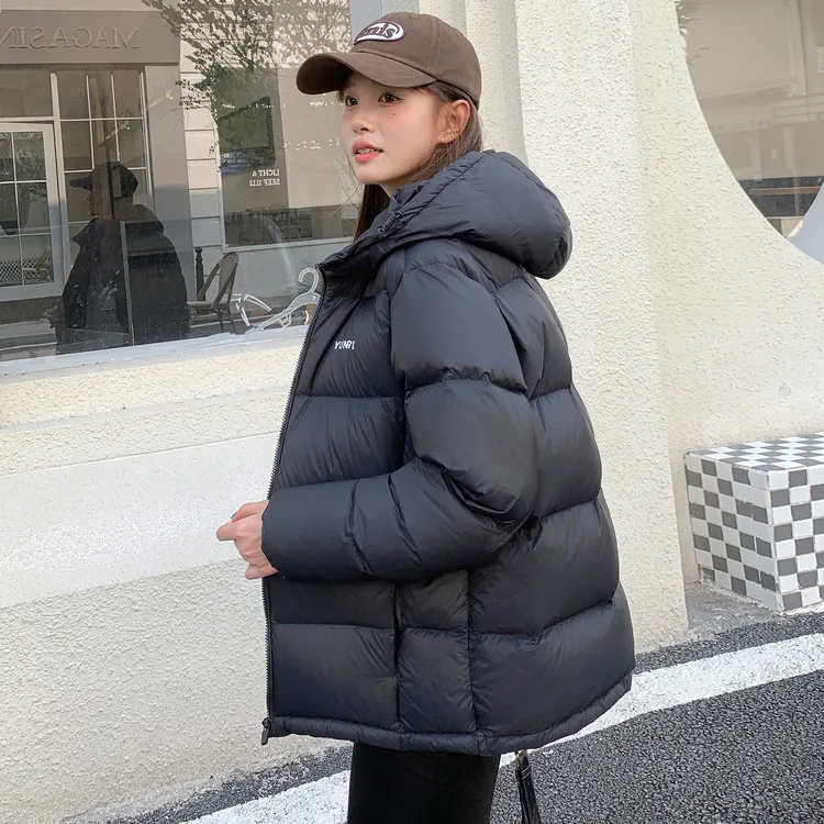 【90白鸭绒】连帽泡芙面包服羽绒服男女同款短款时尚加厚保暖外套