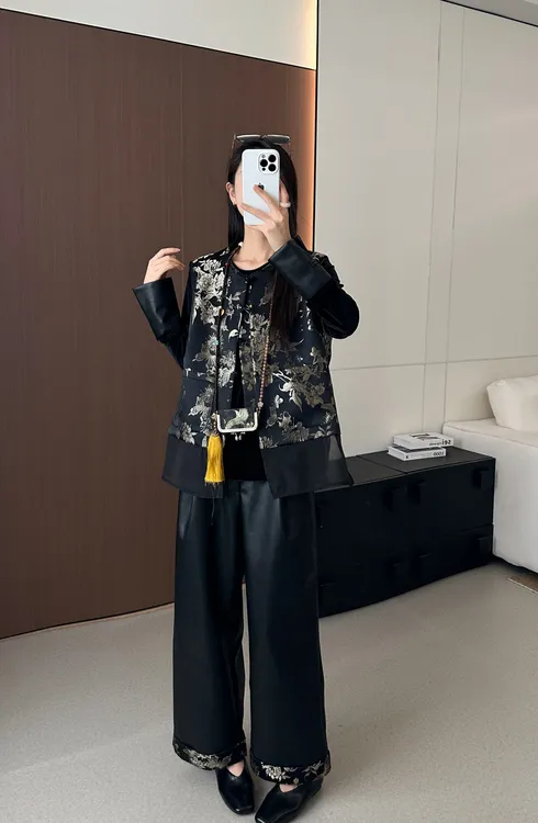 【金墨逸章】（上装）新中式国风提花通勤显瘦宋锦织锦缎正反两穿马夹