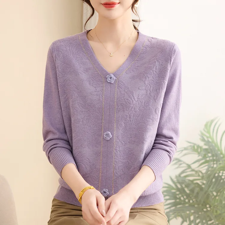 中老年女装打底毛衣女装显瘦秋季纯色宽松气质长袖女士百搭秋冬