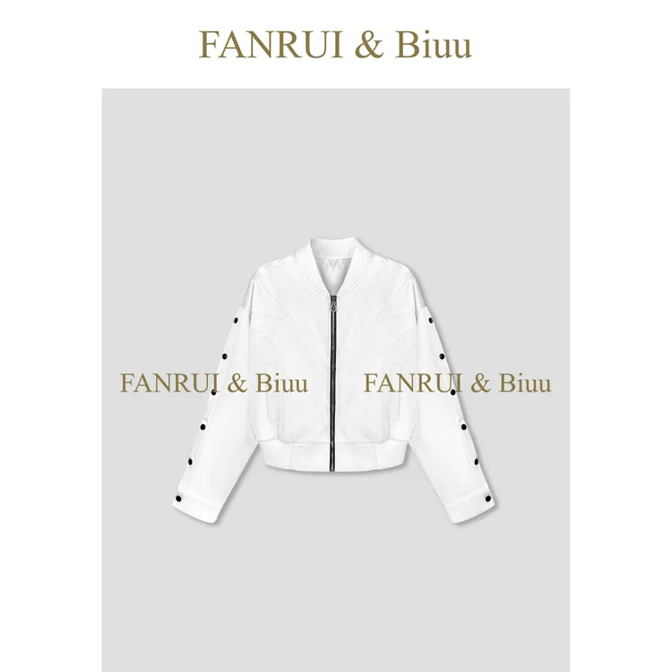 FANRUI/泛芮 「贝贝biuu」百搭钉扣设计感洋气复古秋款短外套B17998