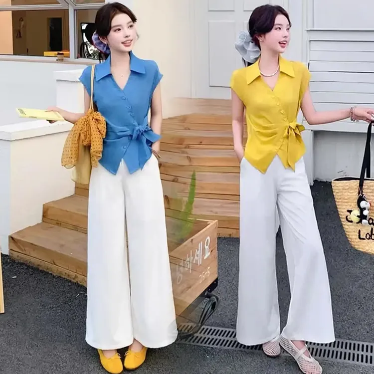 【有运费险】洋气减龄设计感系带小衫女2025夏季新款收腰衬衫上衣