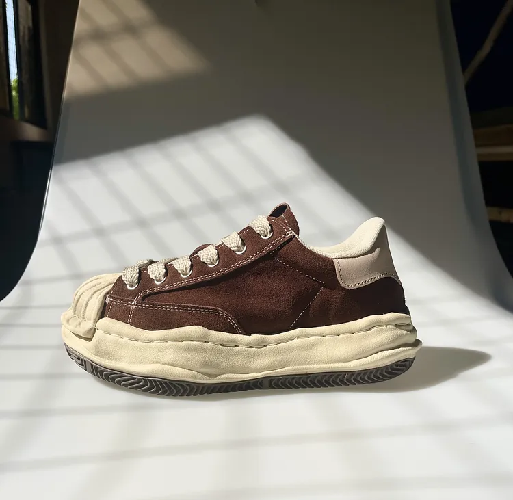 厚底夏季经典板鞋休闲鞋潮鞋做旧情侣鞋贝壳头增高溶解鞋复古鞋